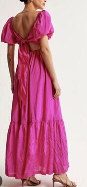 Abercrombie & Fitch Emerson Drama Bow Back Maxi Dress Size Xs